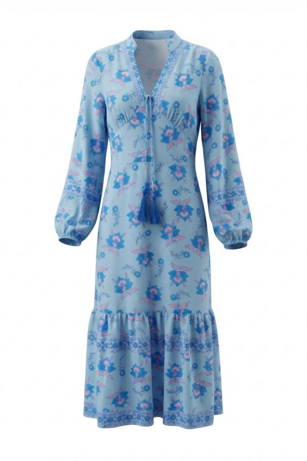 Women's Long Sleeve Floral Maxi Dress