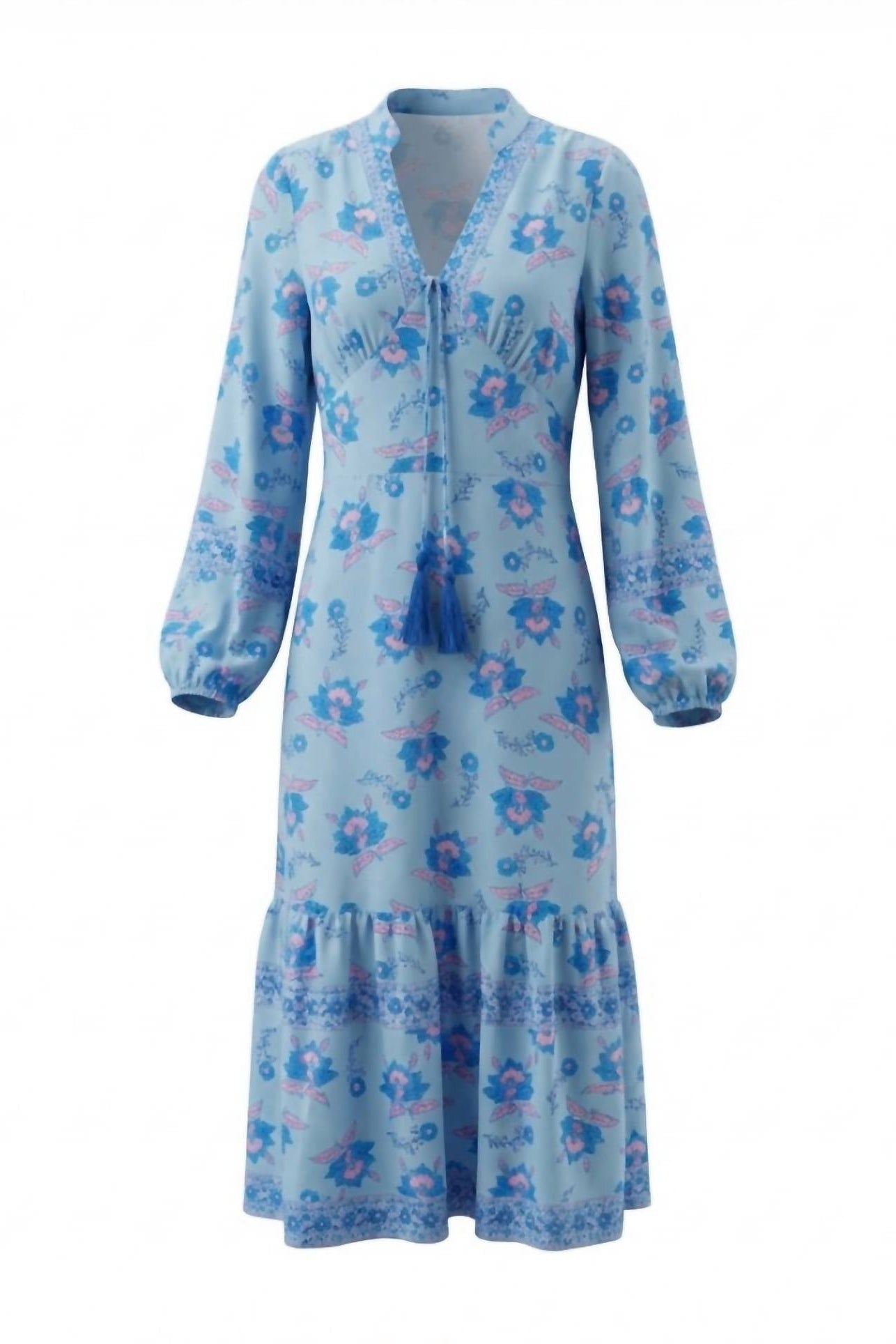 Women's Long Sleeve Floral Maxi Dress