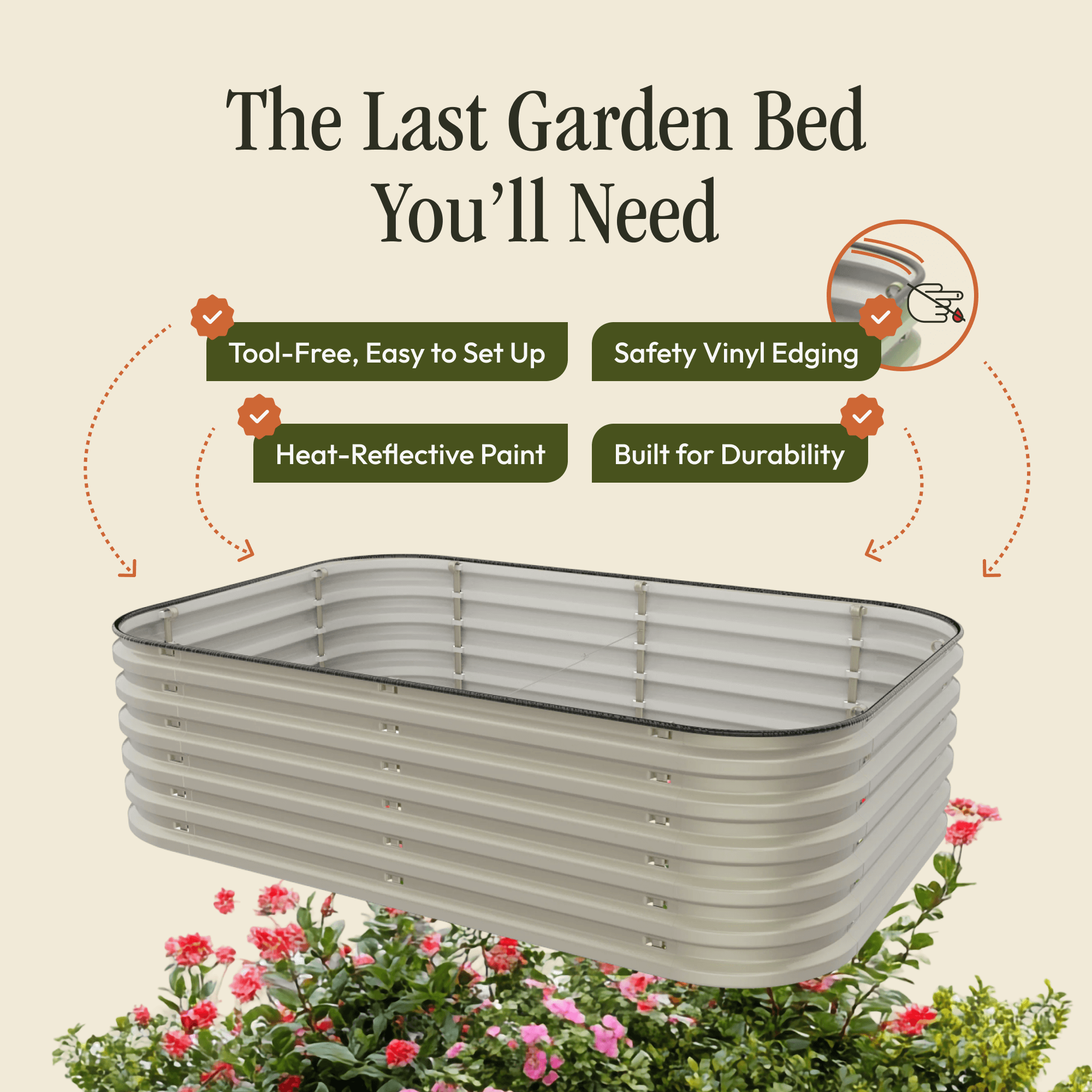 Gro-Rite Premium Raised Garden Bed - 17" Tall No Tools Needed