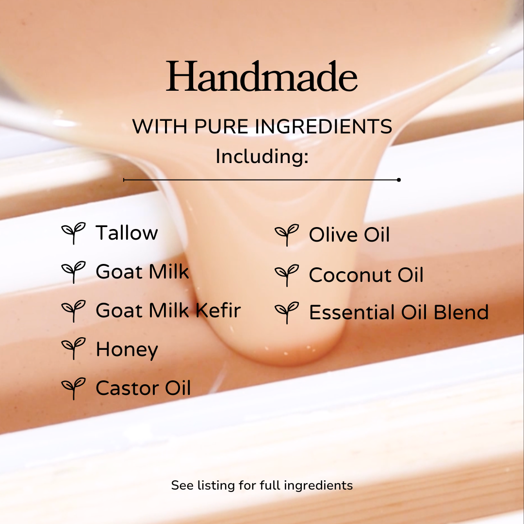 Wild Rose + Honey Tallow Soap - Handmade Goat Milk Bar