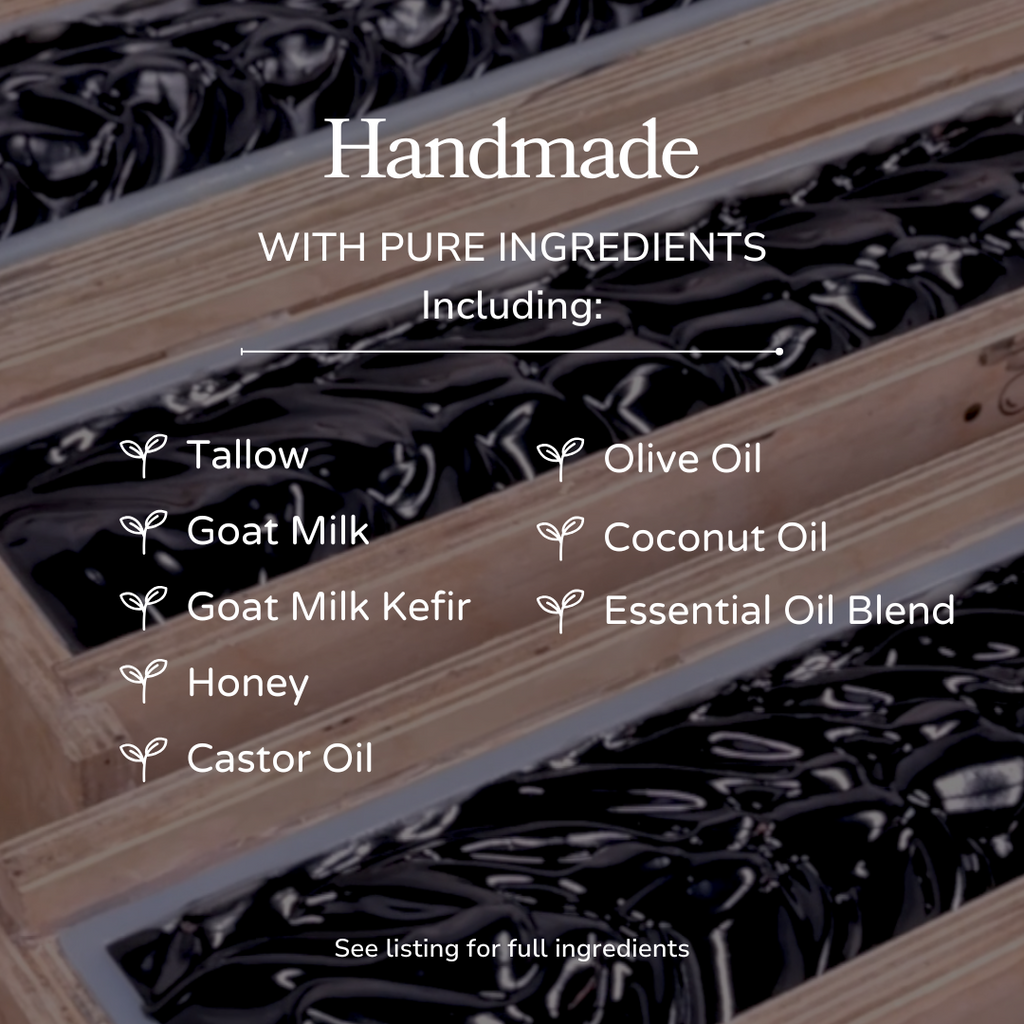 Clarifying Charcoal Bar - Detoxifying Goat Milk & Tallow Soap with Tea Tree