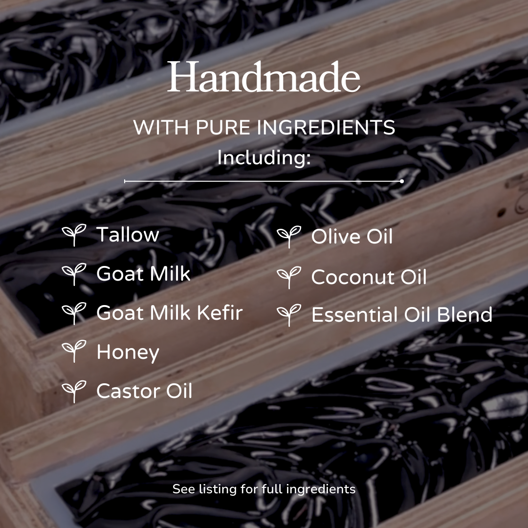 Clarifying Charcoal Bar - Detoxifying Goat Milk & Tallow Soap with Tea Tree