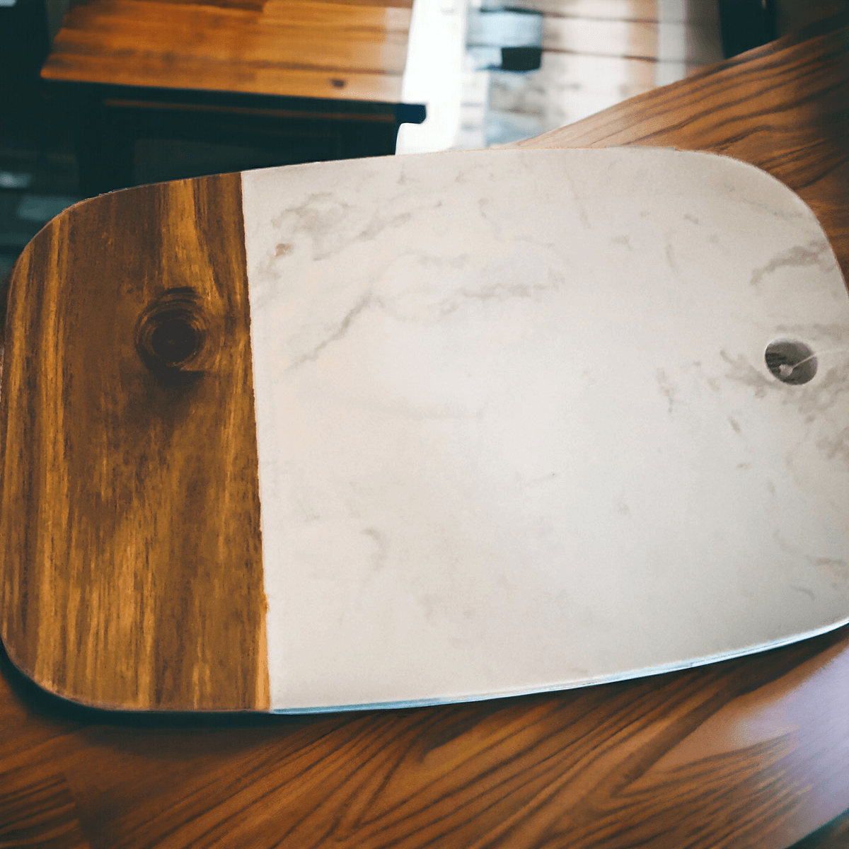 Martha Acacia & Marble Serving Board 12x8"