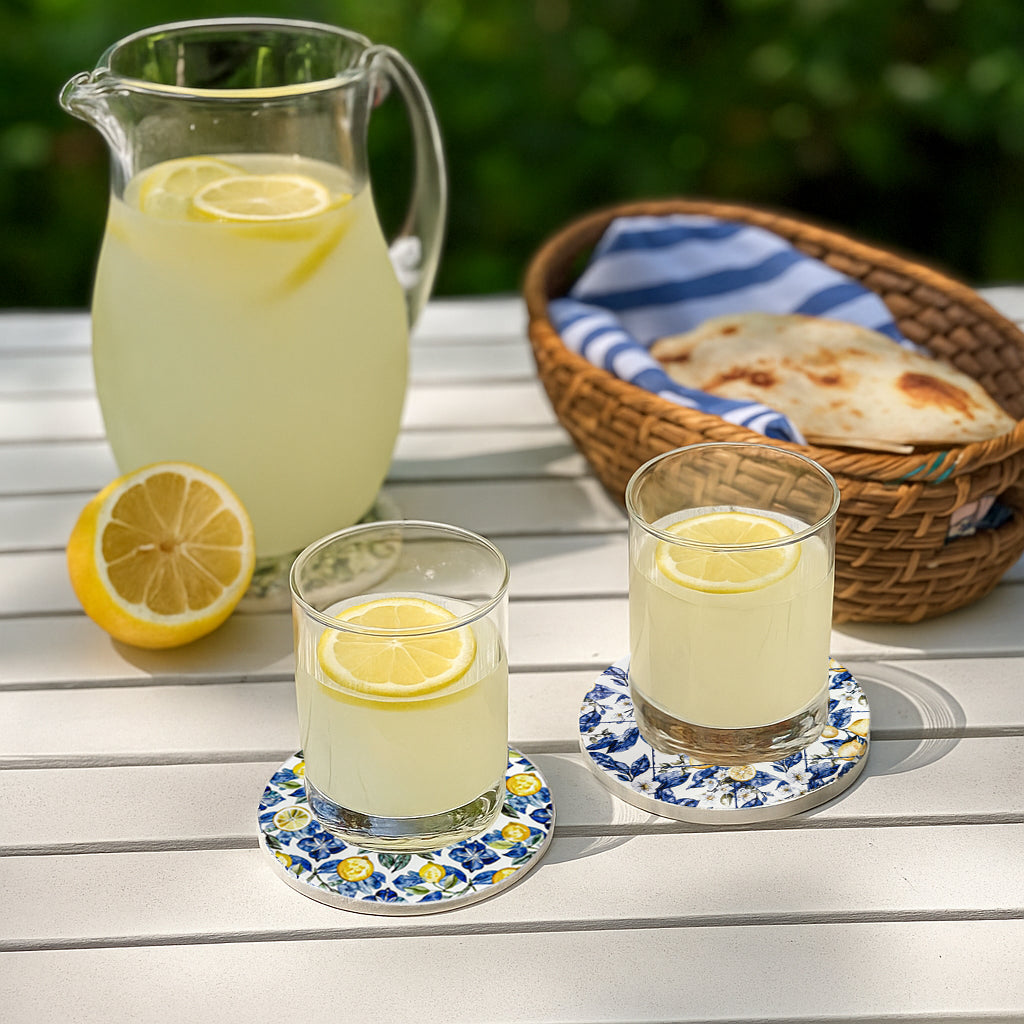 Mediterranean Lemon Ceramic Coaster