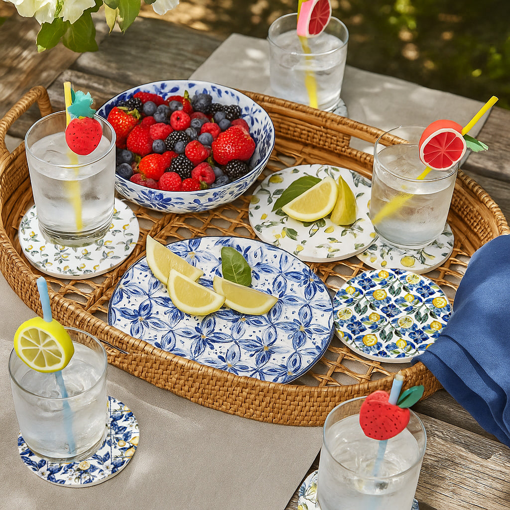 Mediterranean Lemon Ceramic Coaster