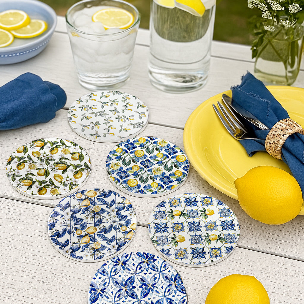 Mediterranean Lemon Ceramic Coaster
