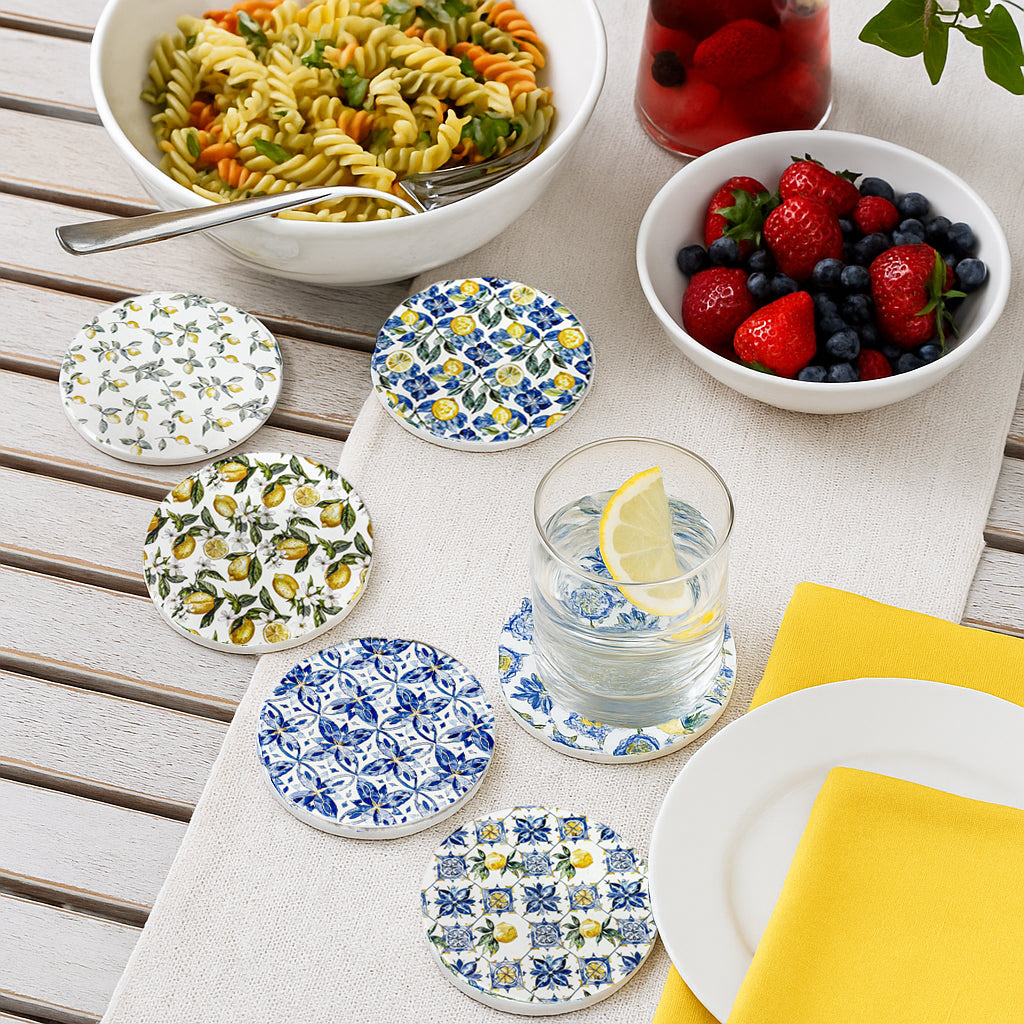 Mediterranean Lemon Ceramic Coaster
