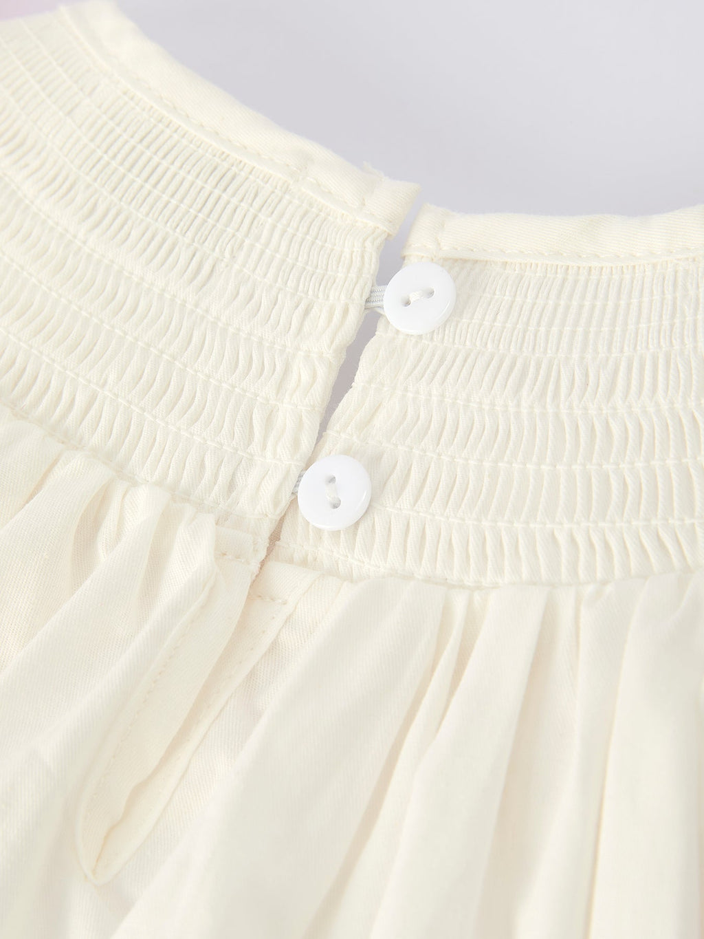 Girls White Dress with Pink Bow Embroidery - 100% Cotton Fall Dress