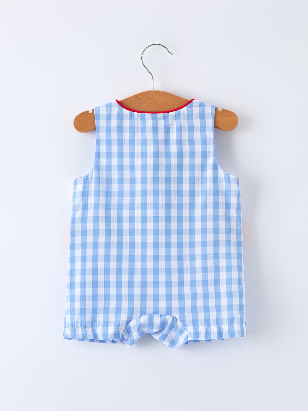 Baby Boys Summer Strawberry Smocked Romper - 100% Cotton Embroidered Outfit