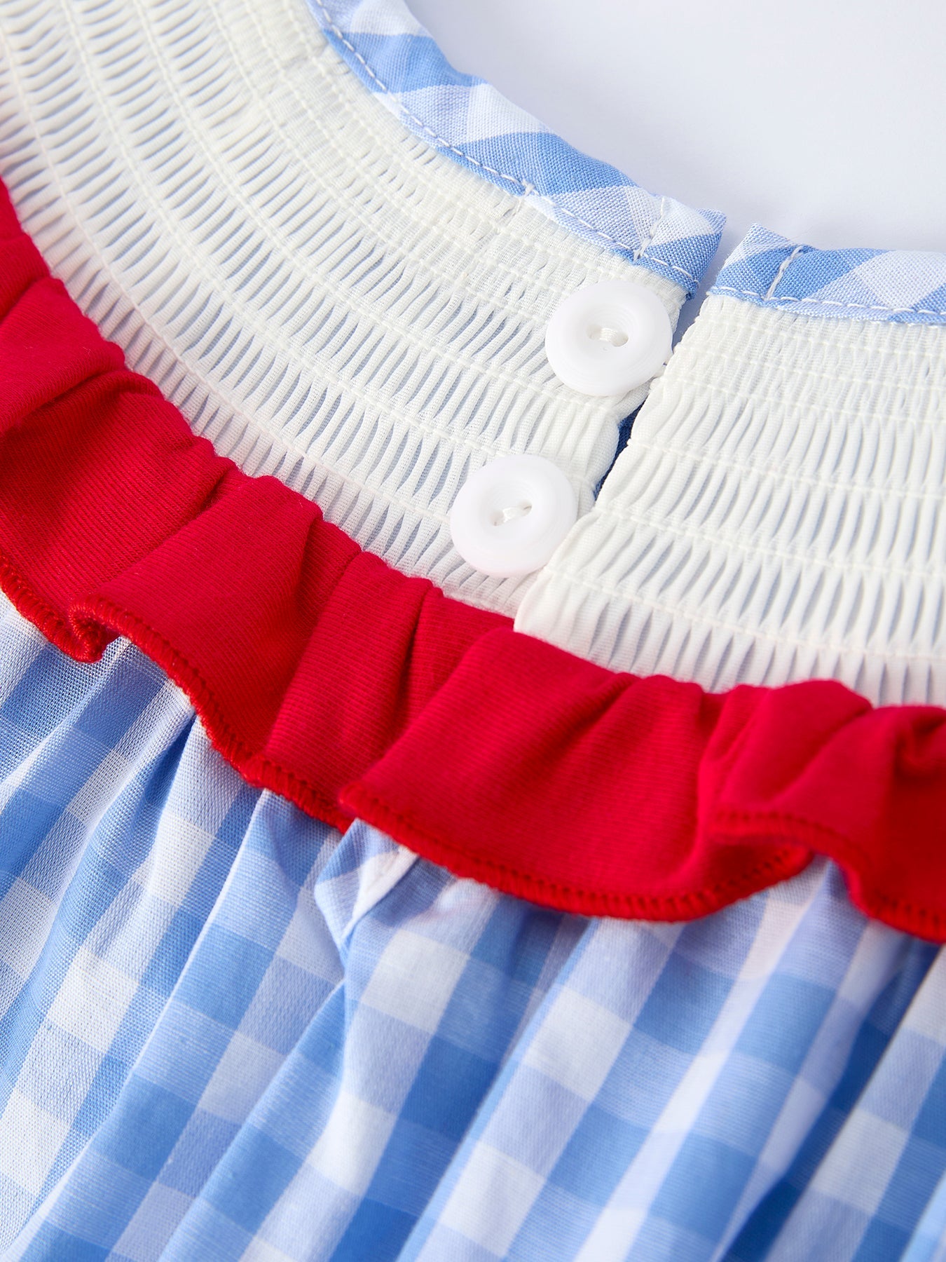 Girls Summer Strawberry & Bow Smocked Dress - 100% Cotton Embroidered Dress