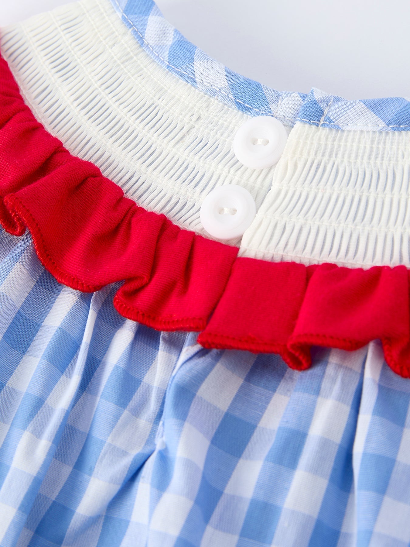 Baby Girls Summer Strawberry & Bow Smocked Romper - 100% Cotton