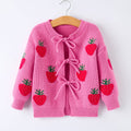 Girls Strawberry Cardigan Sweater - Cozy Layering Piece