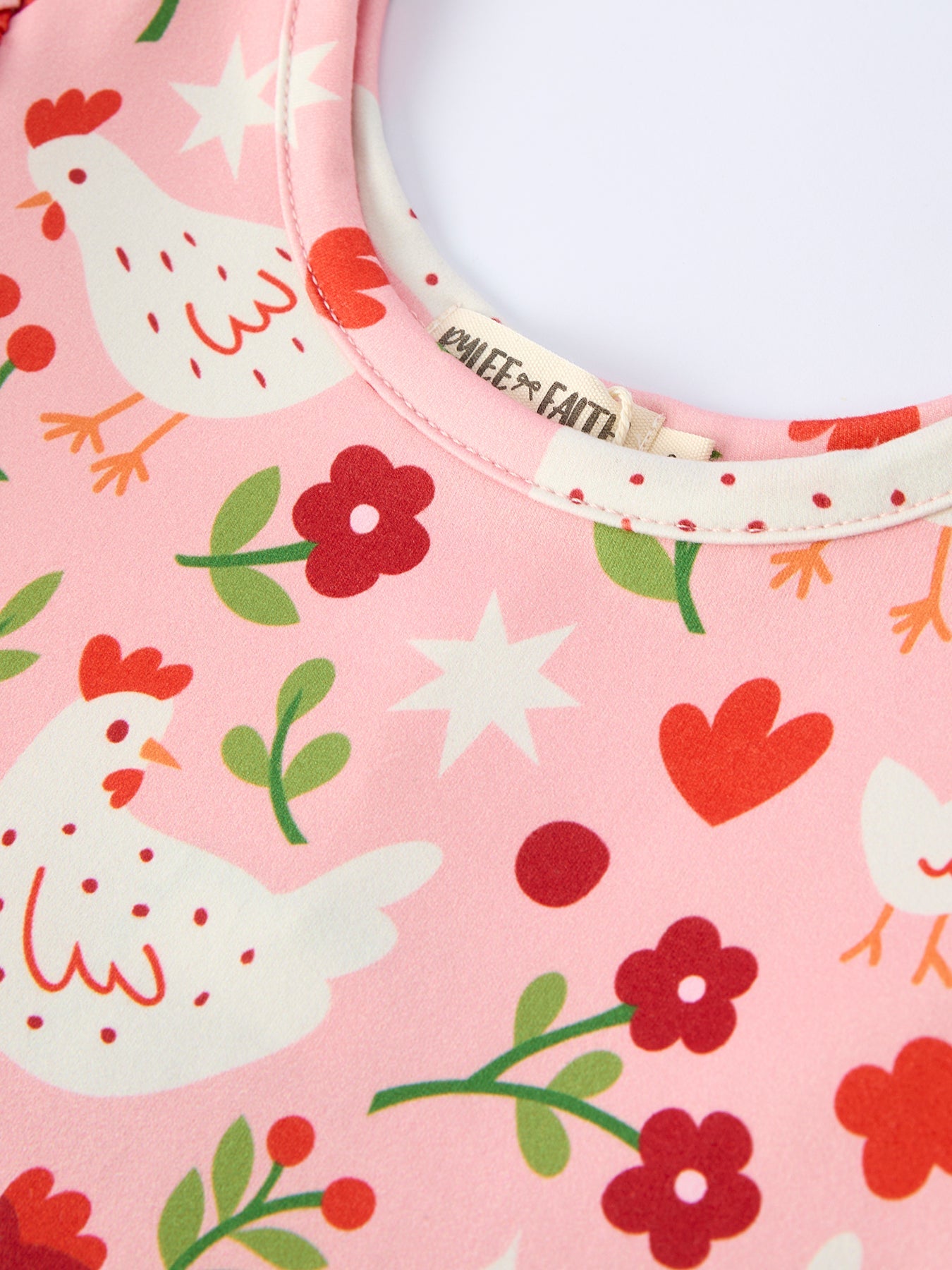 Girls Spring Chicken & Floral Farm Print Dress - Easter Dress