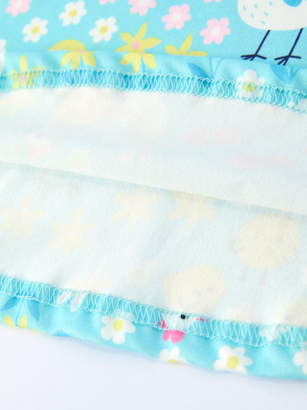 Girls Spring Chicken & Floral Farm Dress - Aqua Easter Dress