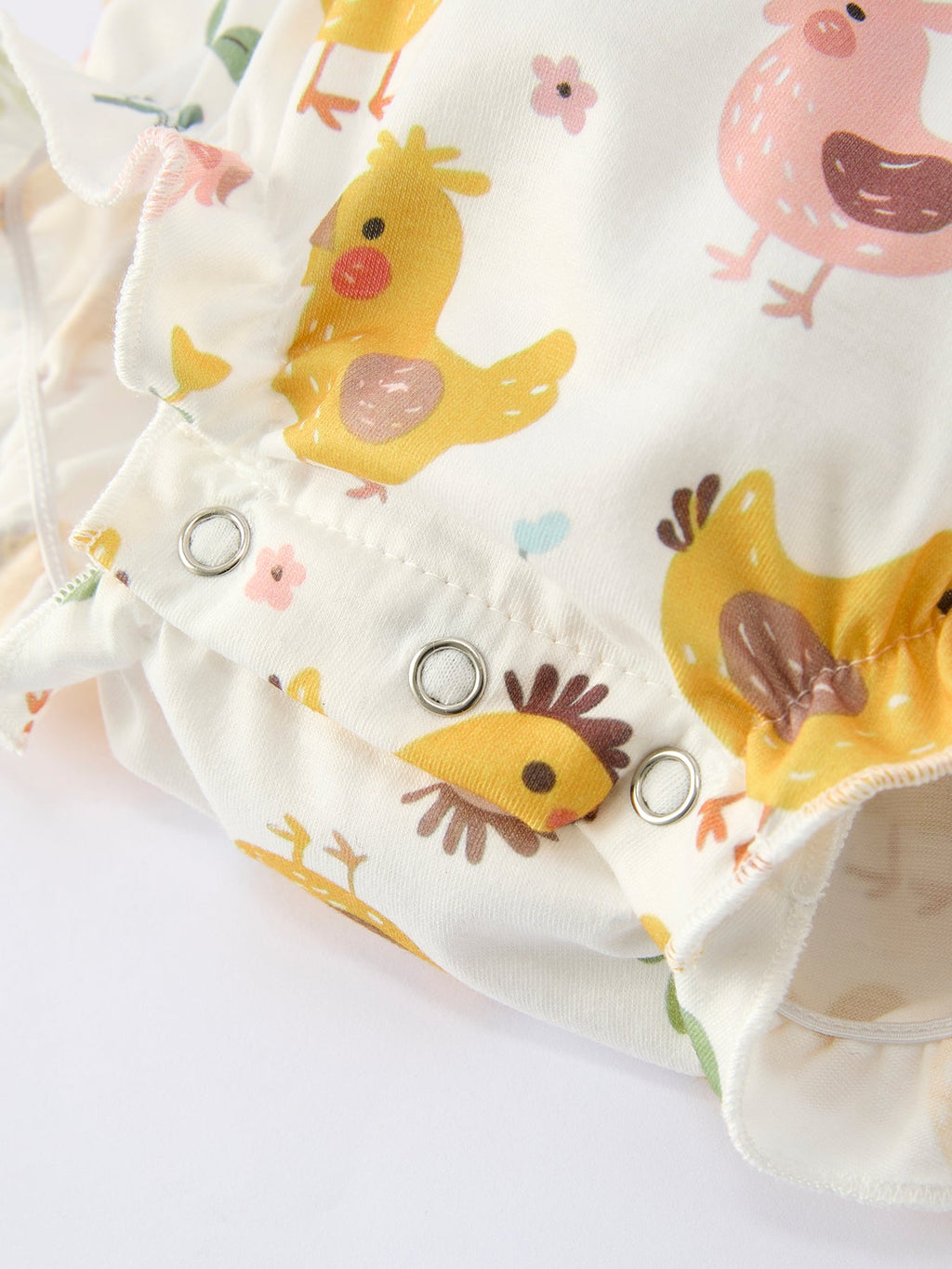Girls Spring Chick Dress with Scallop Trim - Short Sleeve Easter Dress