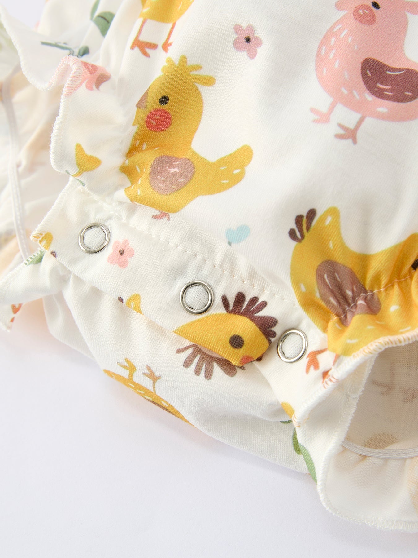 Girls Spring Chick Dress with Scallop Trim - Short Sleeve Easter Dress