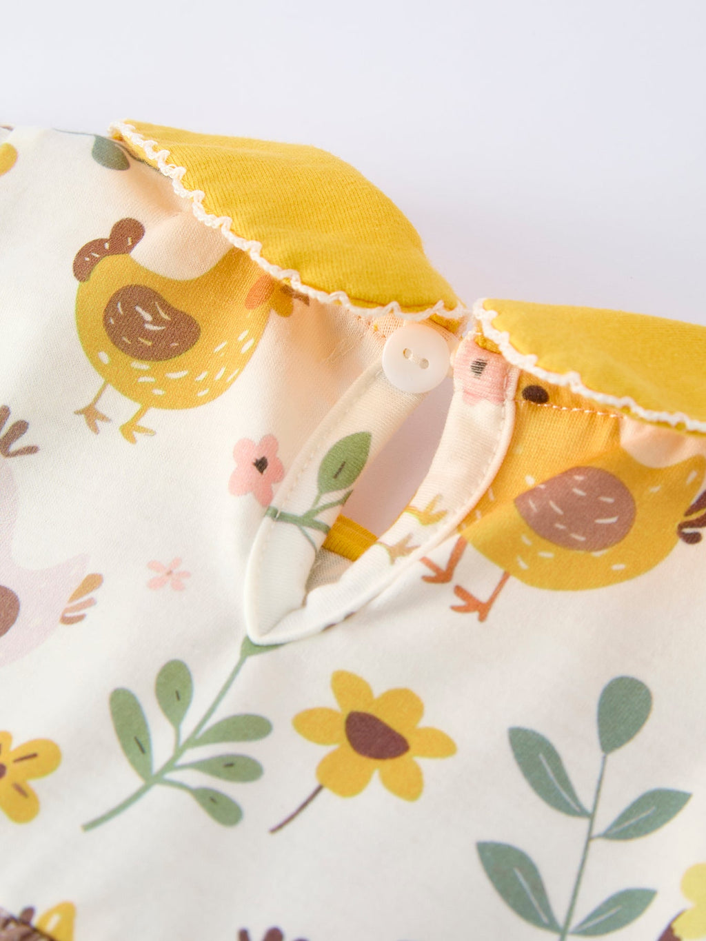 Girls Premium Spring Chick Dress with Scallop Trim - Easter Dress