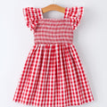 Girls Summer Plaid Smocked Dress - Matching Sibling Outfits Available