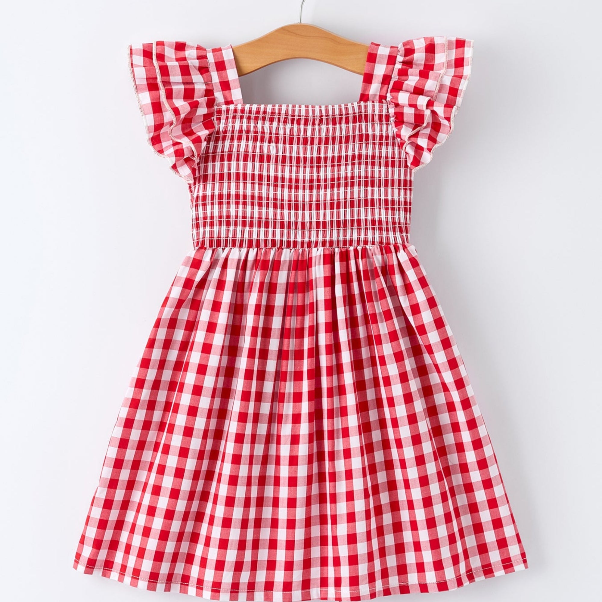 Girls Summer Plaid Smocked Dress - Matching Sibling Outfits Available