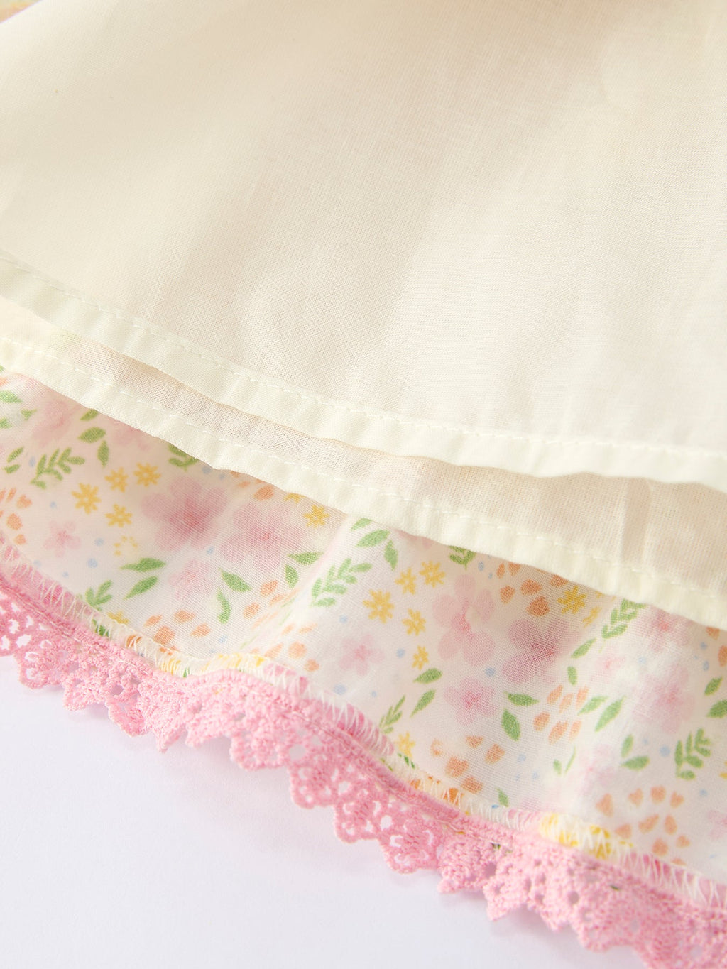 Girls Spring Floral Ruffle Dress with Bow Straw Hat Set - 100% Cotton
