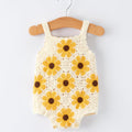 Baby Sunflower Crochet Romper - Handcrafted Summer Outfit