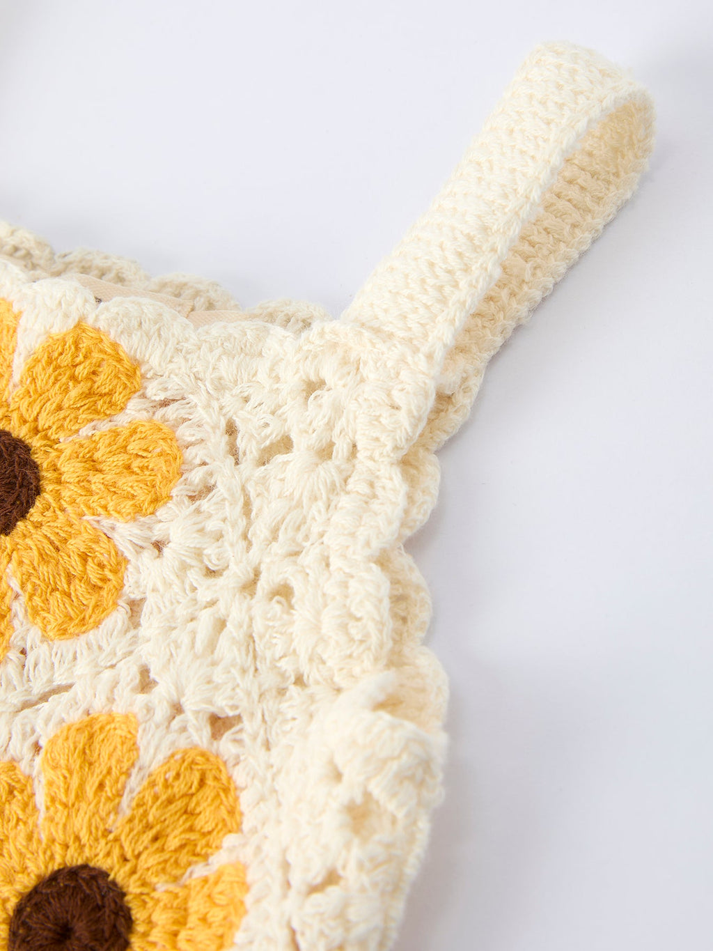 Baby Sunflower Crochet Romper - Handcrafted Summer Outfit
