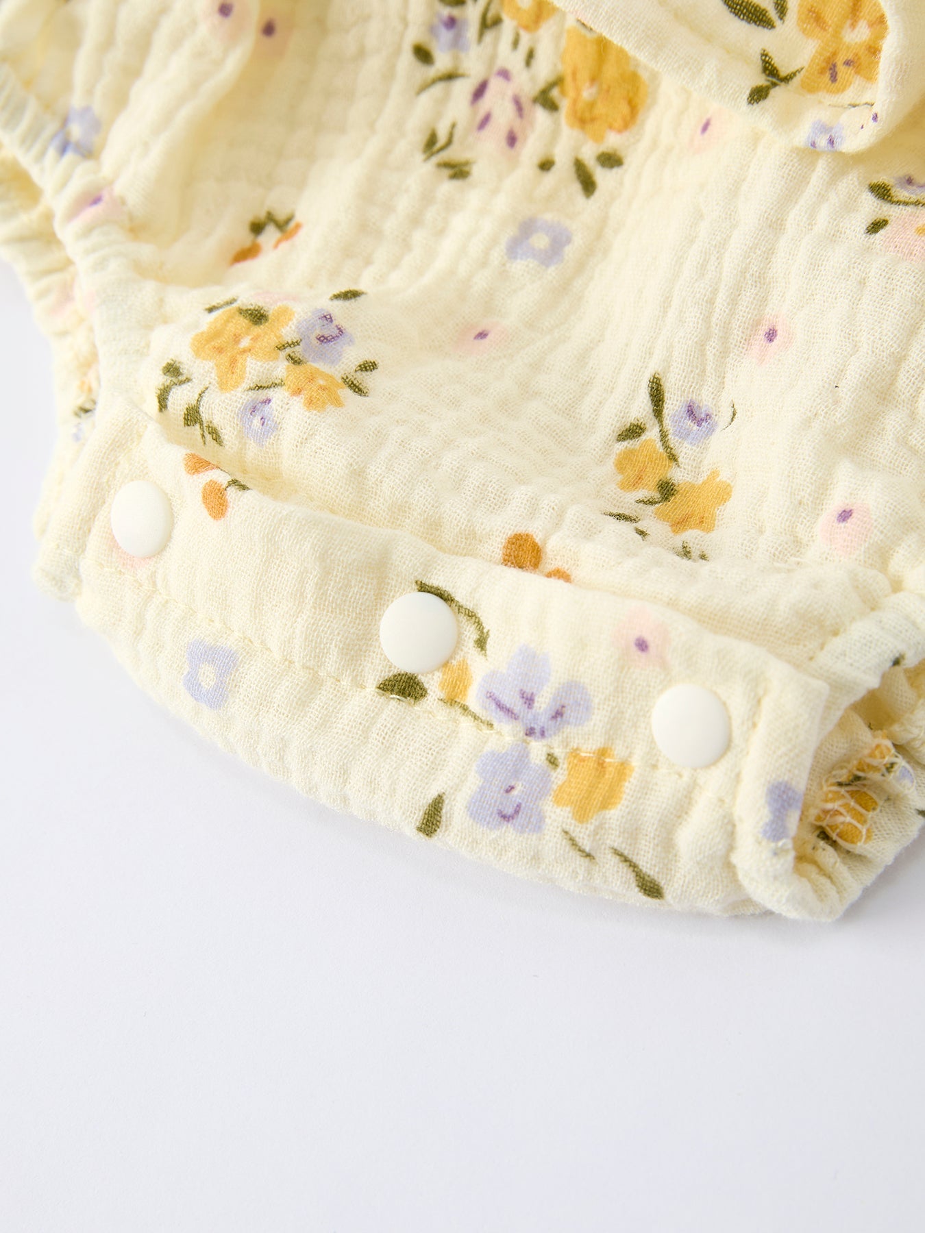 Baby Muslin Floral Smocked Romper with Matching Hat Set - 100% Cotton