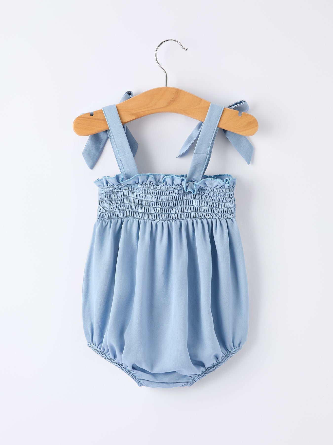Girls Summer Strawberry Smocked Romper with Applique - Rayon Blend