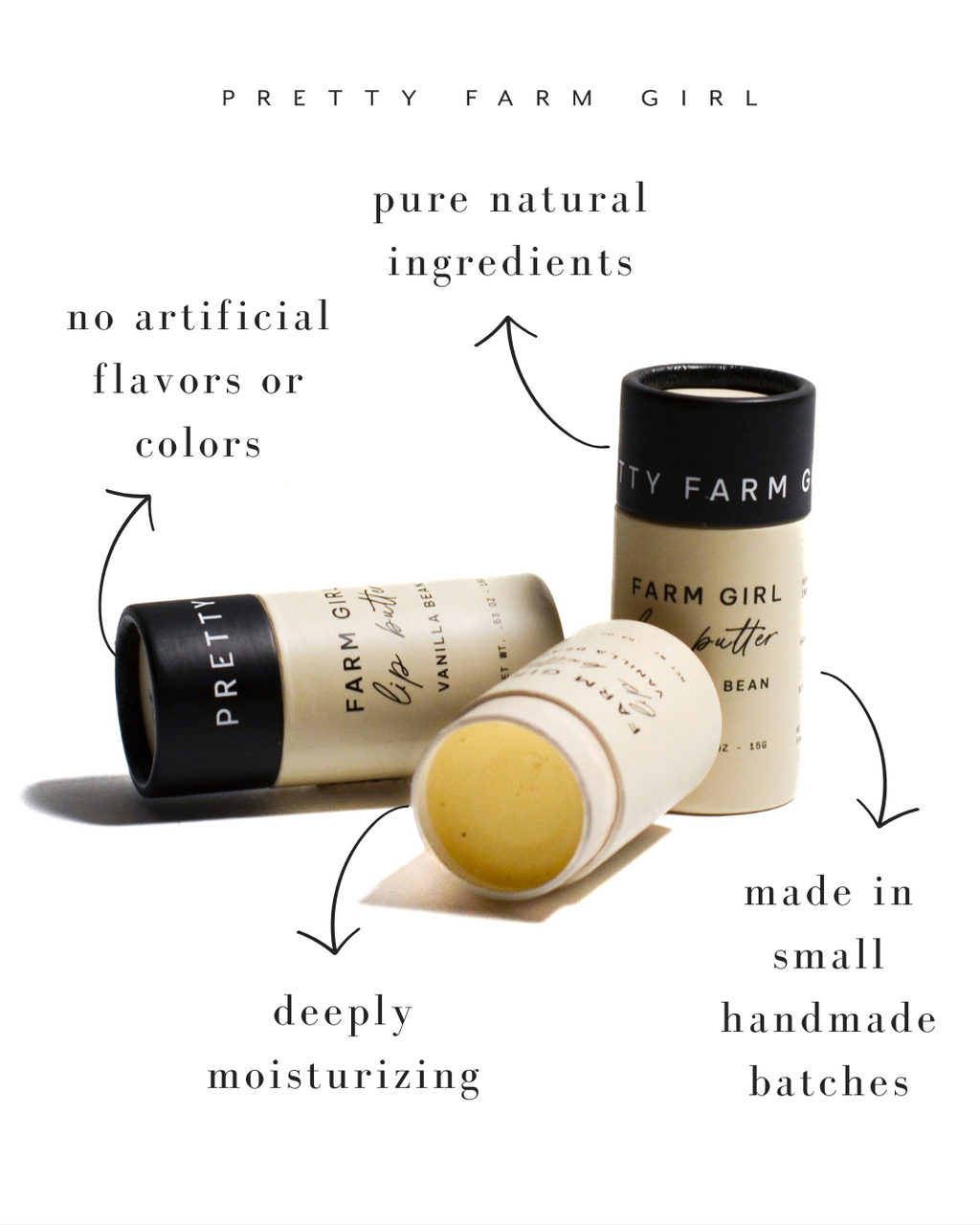 Vanilla Bean Tallow Lip Butter - 1 oz Eco-Friendly Travel Tube
