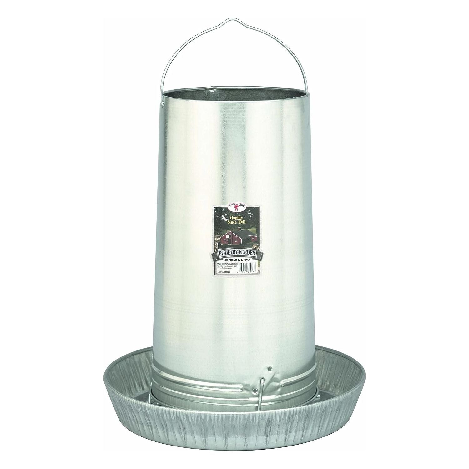 Little Giant 40-Lb Hanging Poultry Feeder - Galvanized Steel