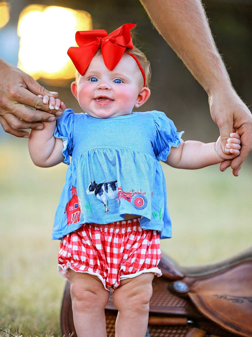 Baby Girls Farm Short Set - Adorable 2-Piece Outfit
