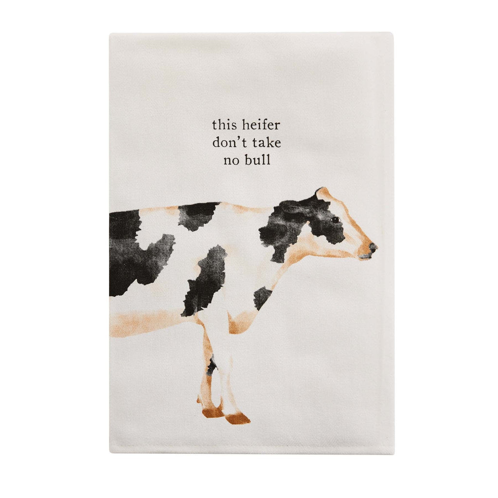 Mud Pie Farm Animal Hand Towels - Funny Cow & Chicken Kitchen Towels Set