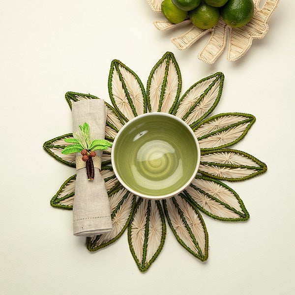 Leaf Bloom Handwoven Iraca Placemat