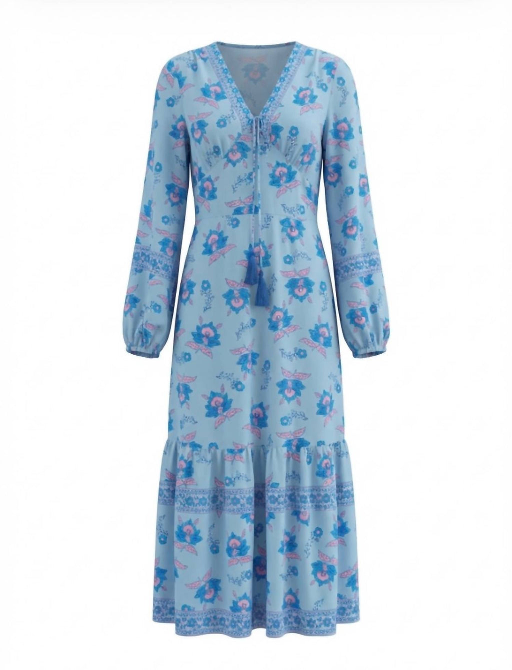 Women's Long Sleeve Floral Maxi Dress