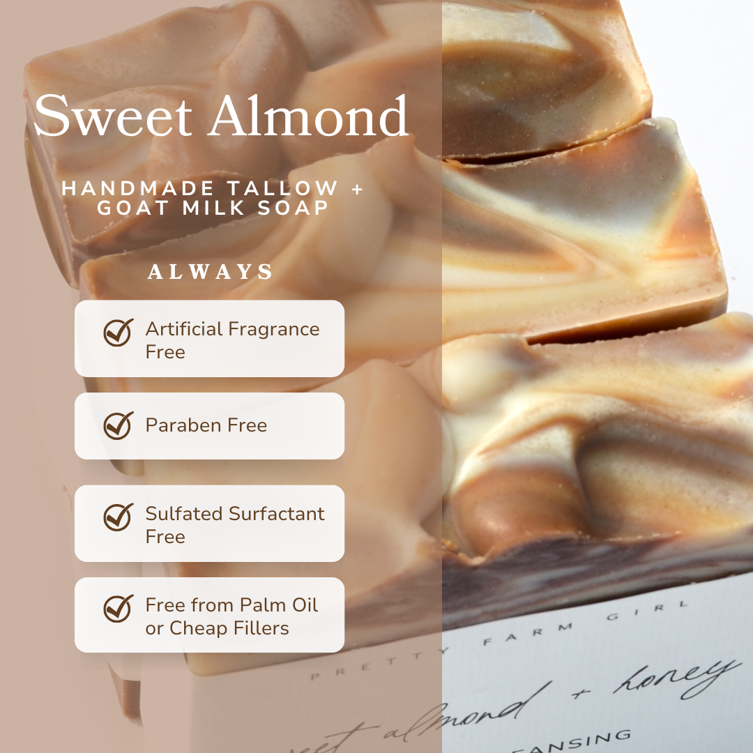 Sweet Almond + Honey Tallow Soap - Handmade Goat Milk Bar