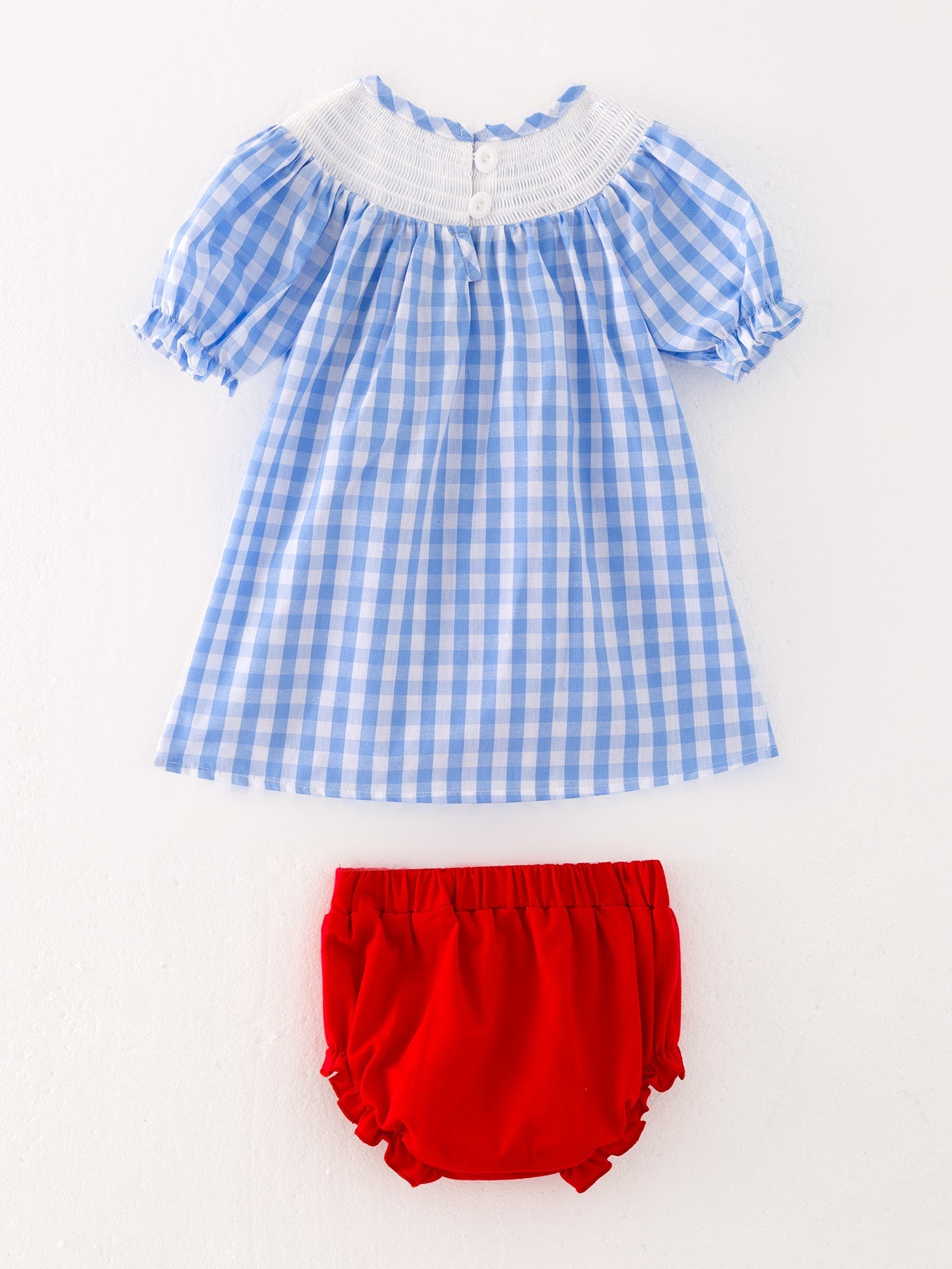 Farm Smocking Embroidered Girls Outfit - 100% Cotton