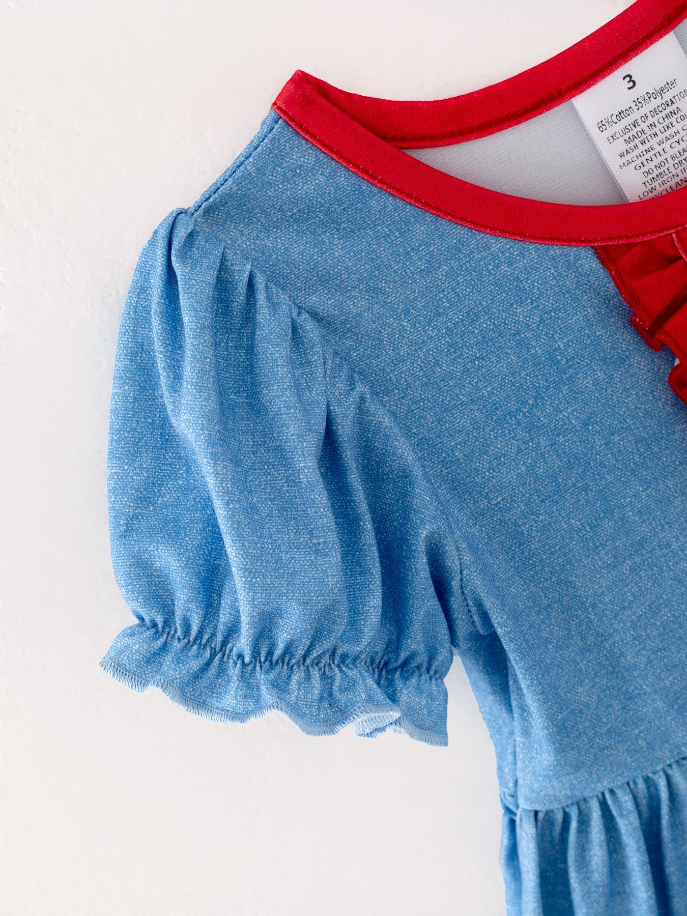Girls Blue Farm Short Sleeve Dress - Cotton Blend Summer Dress