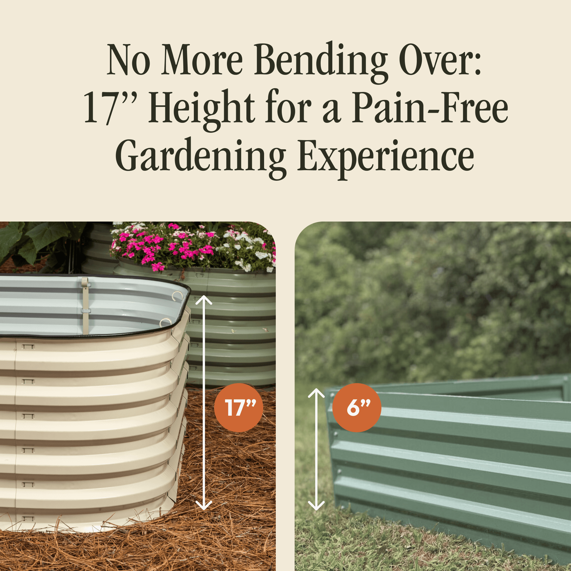 Gro-Rite Premium Raised Garden Bed - 17" Tall No Tools Needed