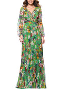 Betsy and Adam Katarina Floral Chiffon Gown