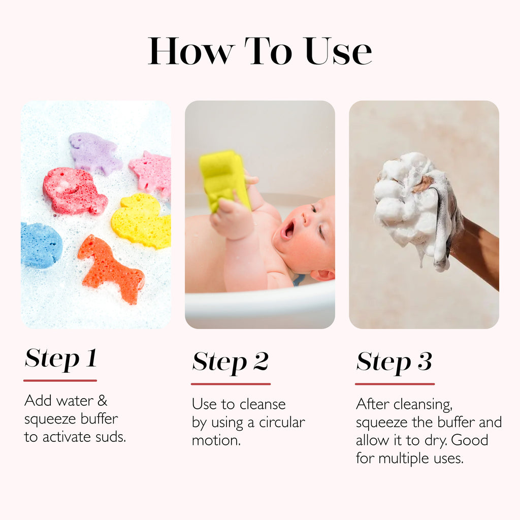 Farm Animals Bath Sponge Set - 3-Pack Gift Box