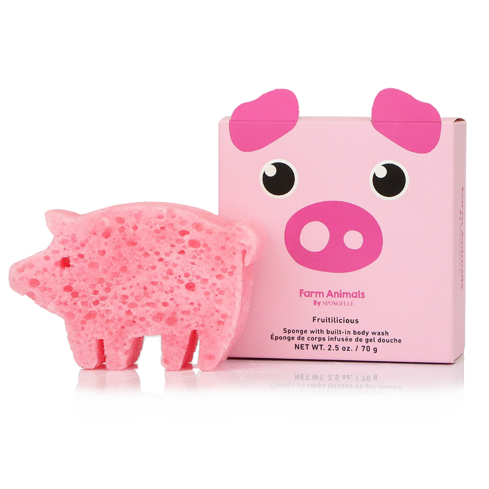Farm Animals Bath Sponge Set - 3-Pack Gift Box