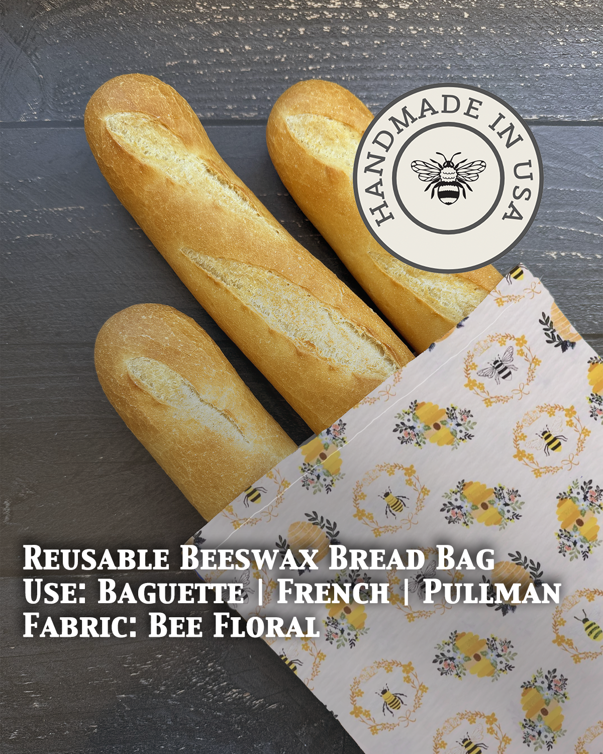 Baguette | Beeswaxed Bag-Multiple Patterns