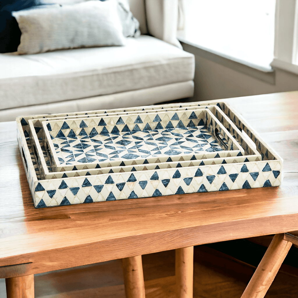 Daphne Geometric Mother of Pearl Serving Tray