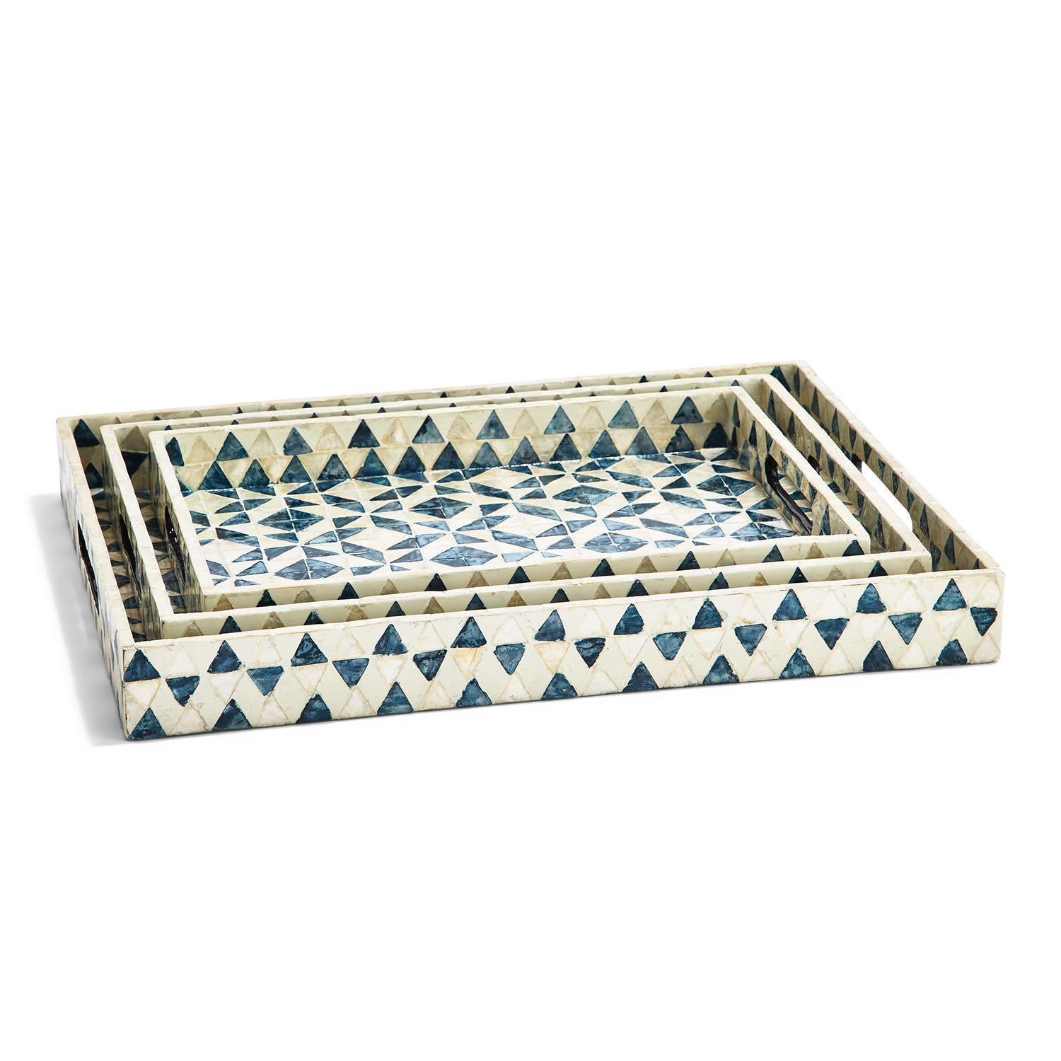 Daphne Geometric Mother of Pearl Serving Tray