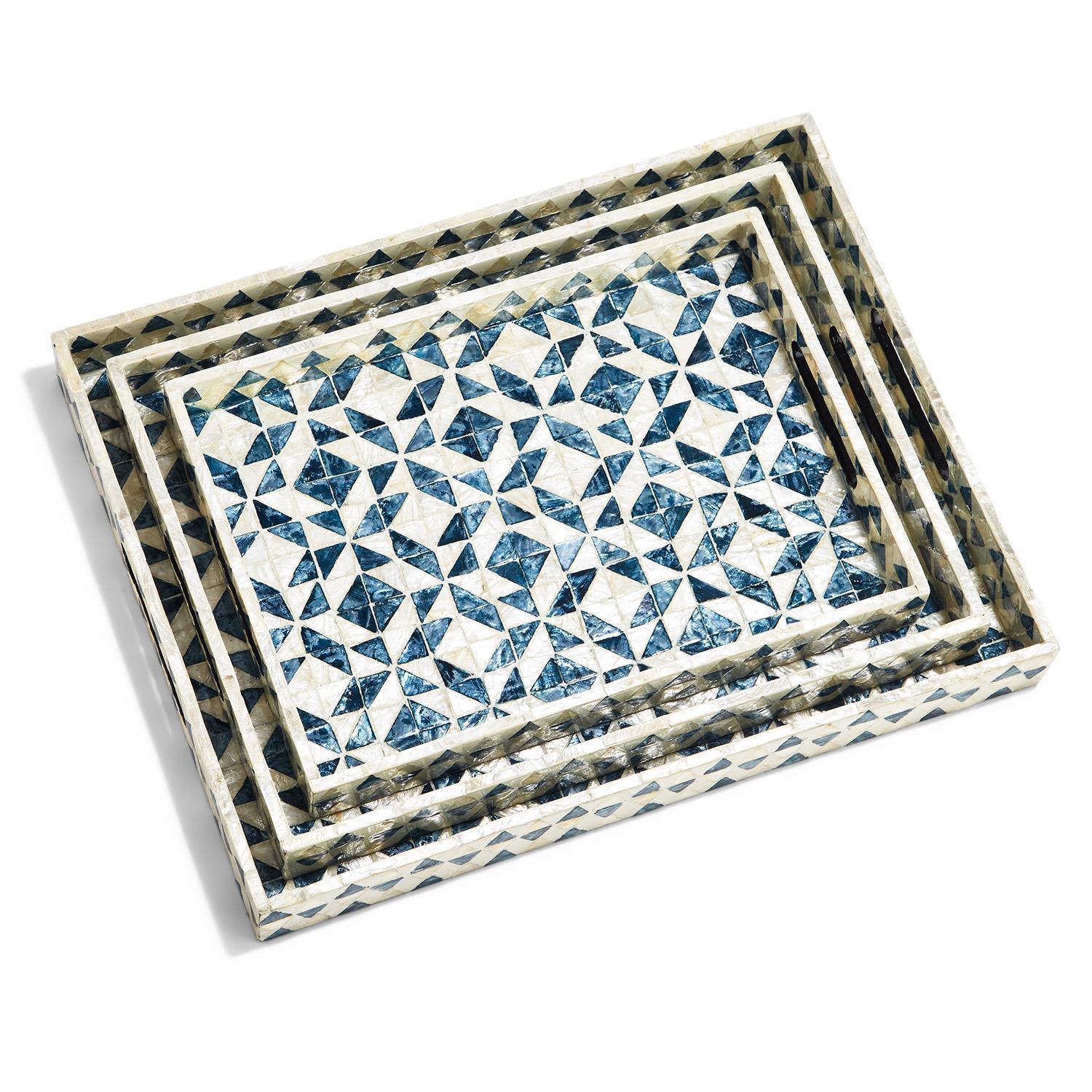 Daphne Geometric Mother of Pearl Serving Tray