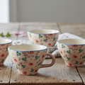 Ceramic Tea Cup with Hand Painted Flowers - Pink - 5.0 oz