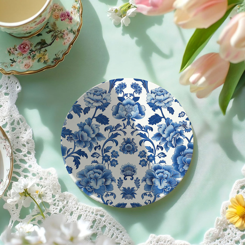 Chinoiserie Ceramic Coasters - Blue & White Designs