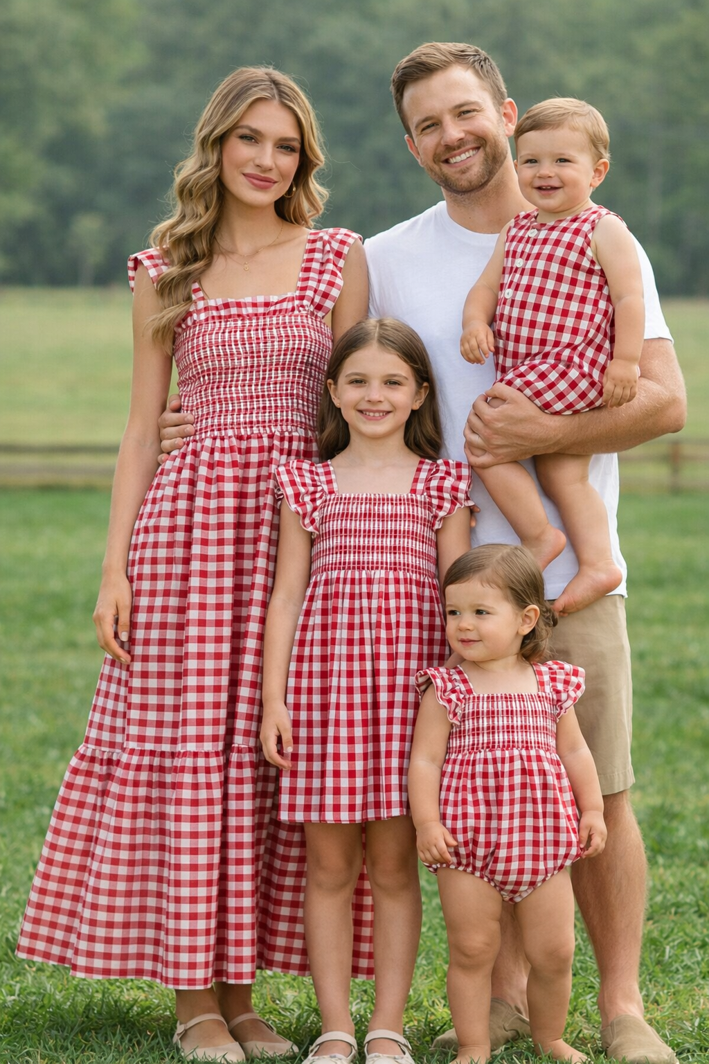 Girls Summer Plaid Smocked Dress - Matching Sibling Outfits Available
