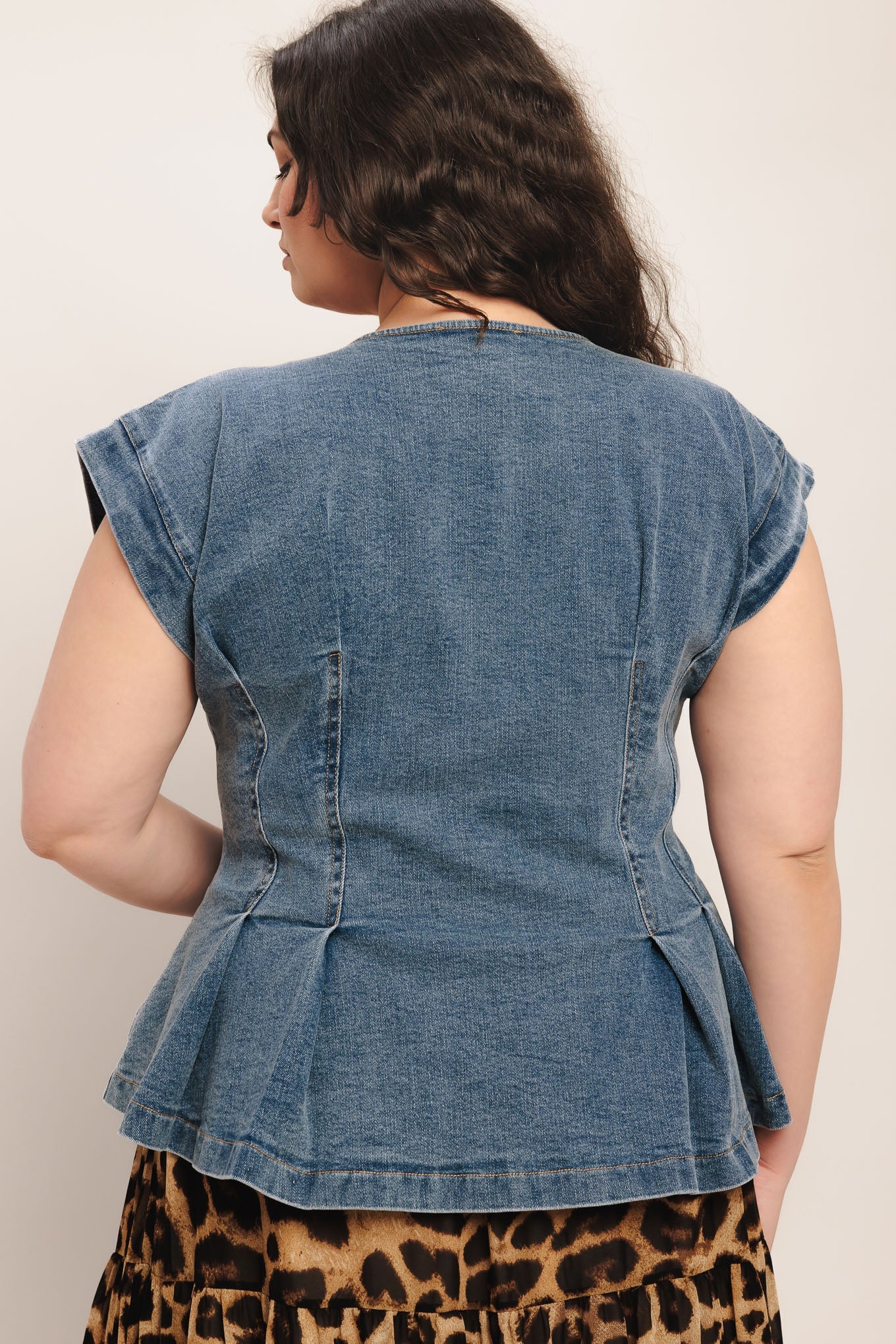 NO SECOND THOUGHT WASHED DENIM TOP