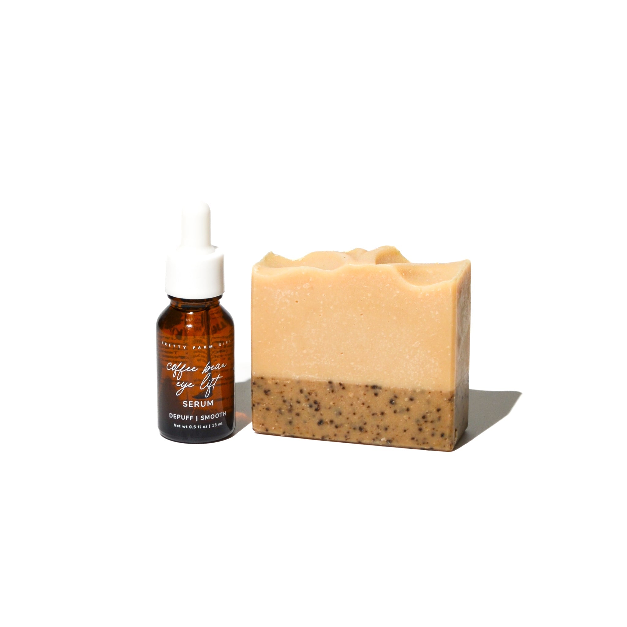 Invigorating Coffee Duo - Eye Lift Serum & Exfoliating Soap Set